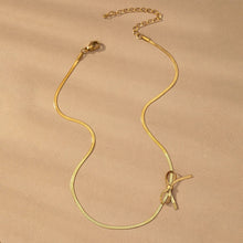 Load image into Gallery viewer, Gold Dainty Bow Necklace for Women – Elegant Stainless Steel Jewelry with Extender, Lightweight and Stylish

