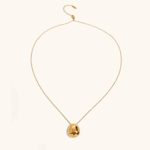 Gold Dome Pendant Necklace for Women – 18k Gold-Plated, Waterproof, Hypoallergenic Jewelry, 23 Inches