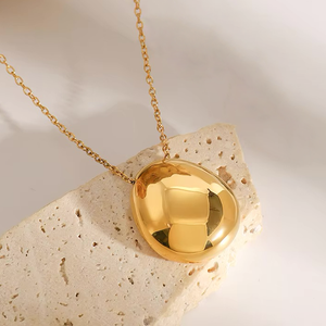 Gold Dome Pendant Necklace for Women – 18k Gold-Plated, Waterproof, Hypoallergenic Jewelry, 23 Inches