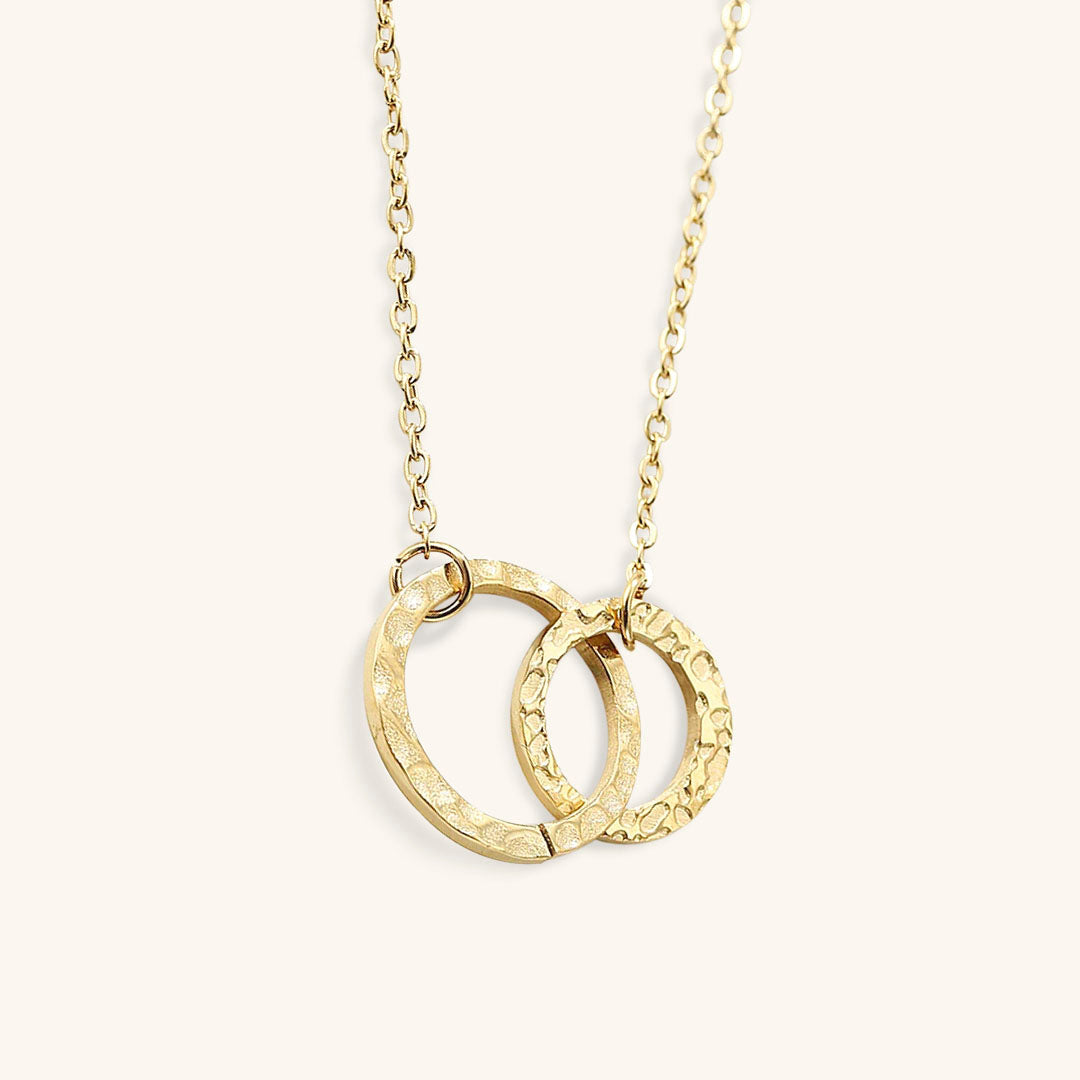 Gold Hoop Necklace for Women – 14k Gold-Plated Stainless Steel, Hypoallergenic, Adjustable Length, Elegant Design