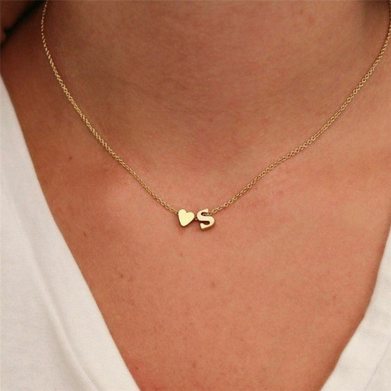 Gold Initial Necklace for Women - Personalized 14k Gold Plated Jewelry, Hypoallergenic and Water Resistant