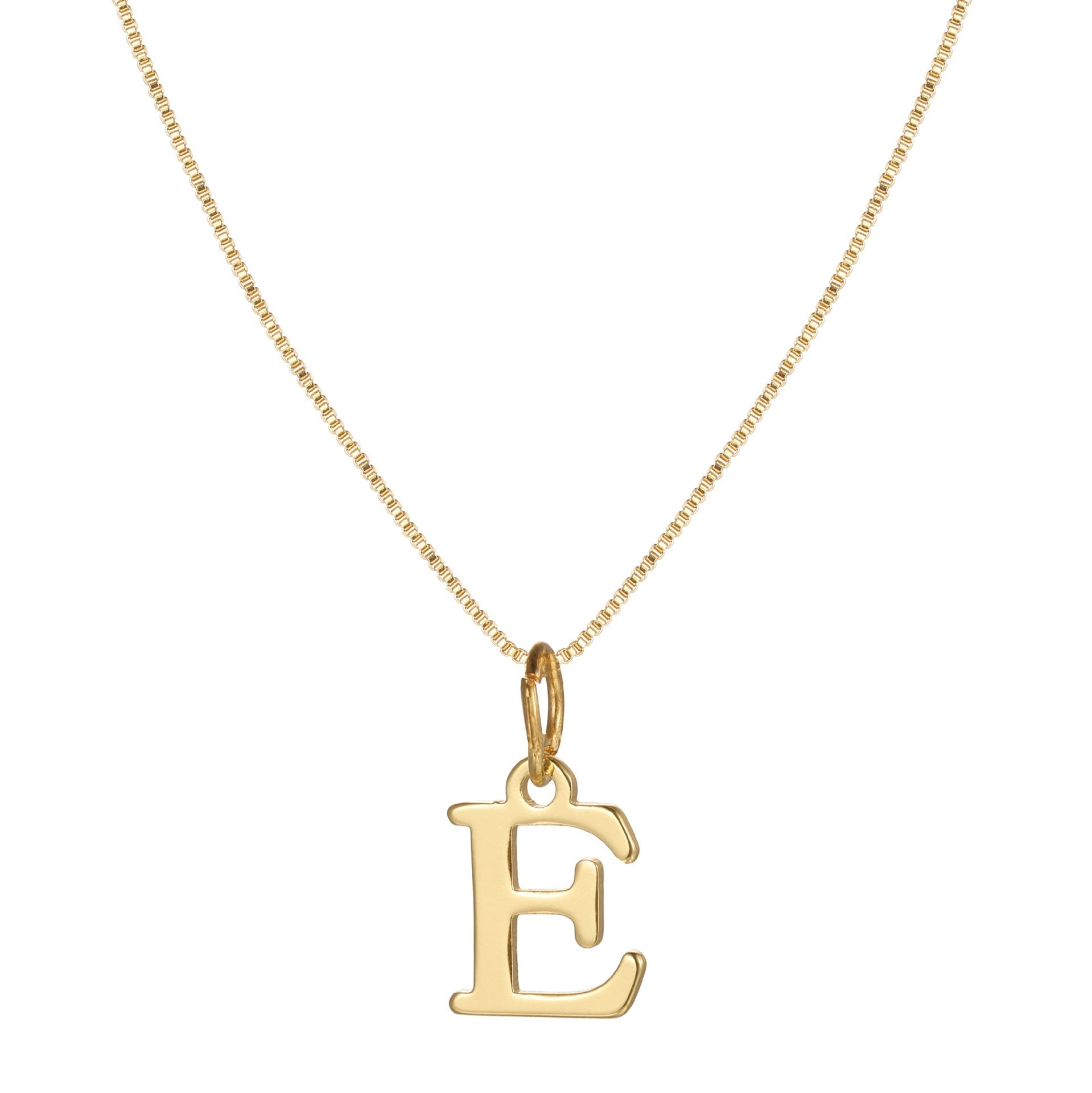 Gold Initial Necklace for Women, 14k Gold-Plated Minimal Serif Design, Adjustable Length Everyday Accessory