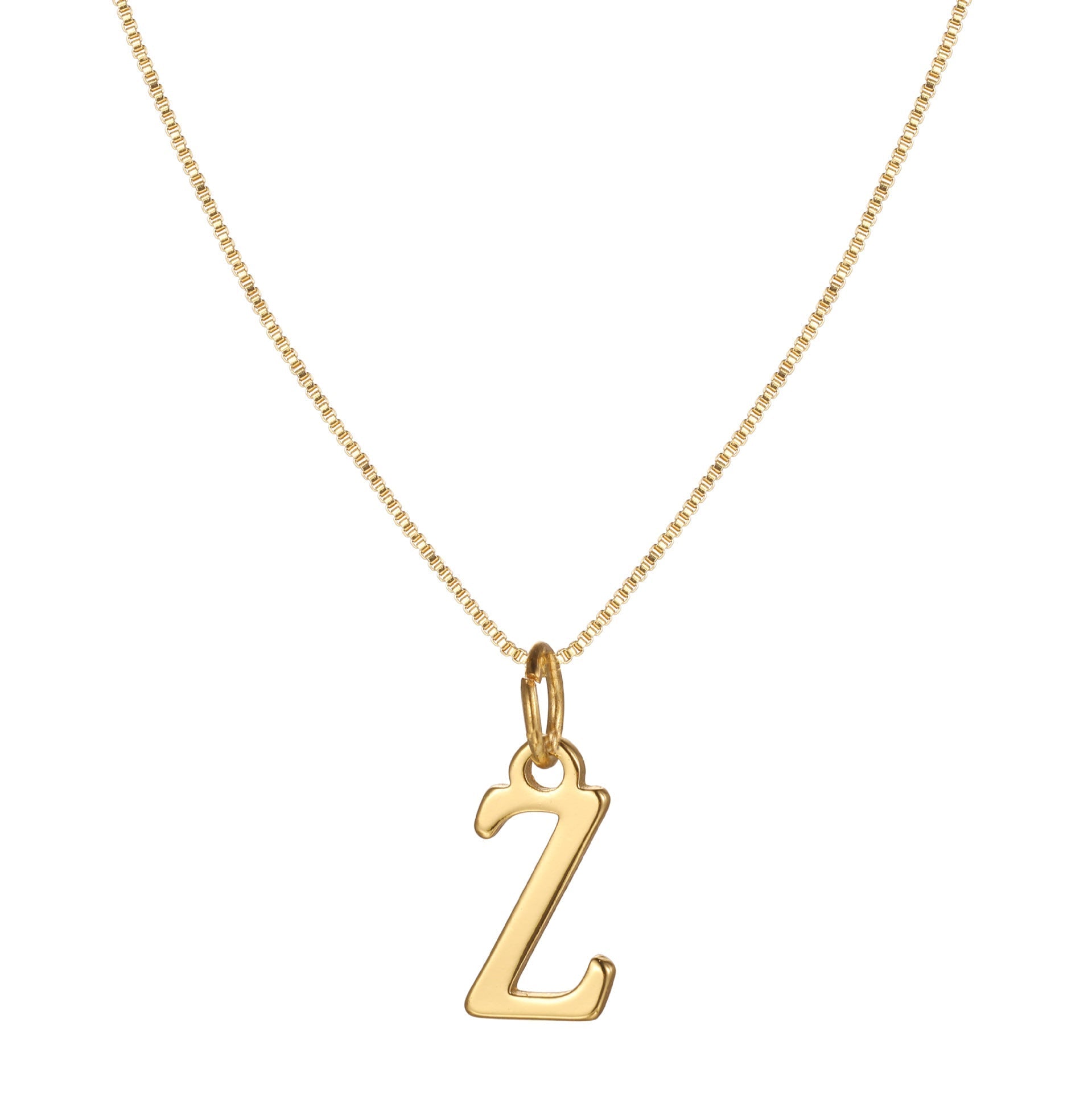 Gold Initial Necklace for Women, 14k Gold-Plated Minimal Serif Design, Adjustable Length Everyday Accessory