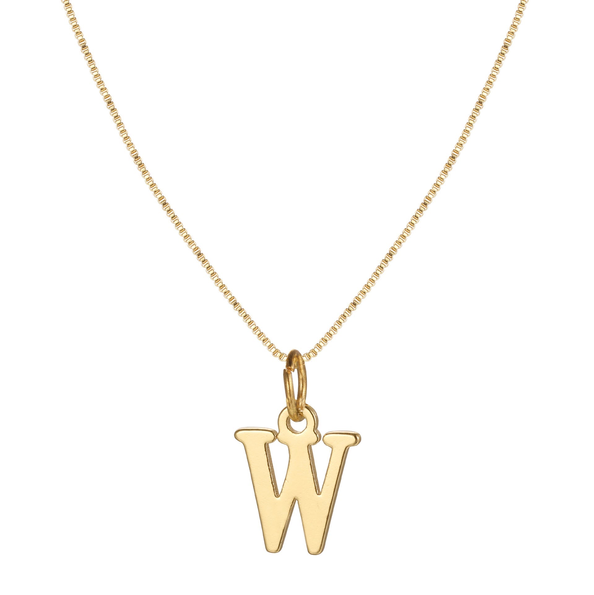 Gold Initial Necklace for Women, 14k Gold-Plated Minimal Serif Design, Adjustable Length Everyday Accessory