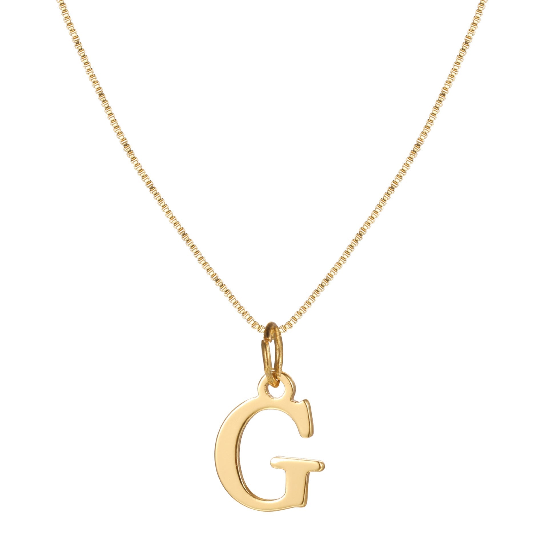 Gold Initial Necklace for Women, 14k Gold-Plated Minimal Serif Design, Adjustable Length Everyday Accessory