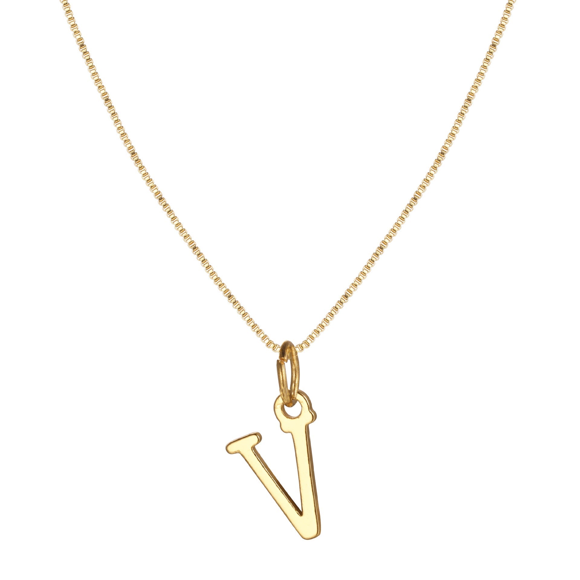 Gold Initial Necklace for Women, 14k Gold-Plated Minimal Serif Design, Adjustable Length Everyday Accessory