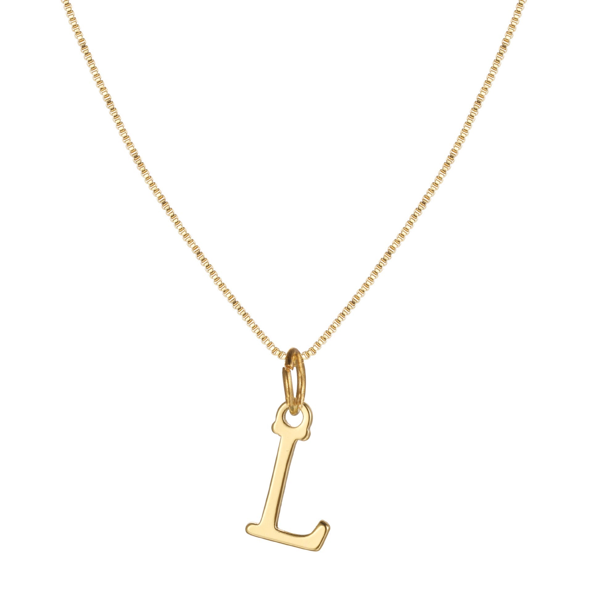 Gold Initial Necklace for Women, 14k Gold-Plated Minimal Serif Design, Adjustable Length Everyday Accessory