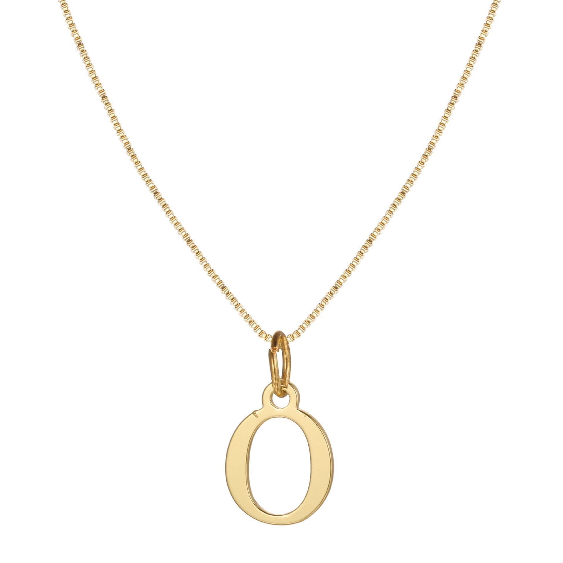 Gold Initial Necklace for Women, 14k Gold-Plated Minimal Serif Design, Adjustable Length Everyday Accessory