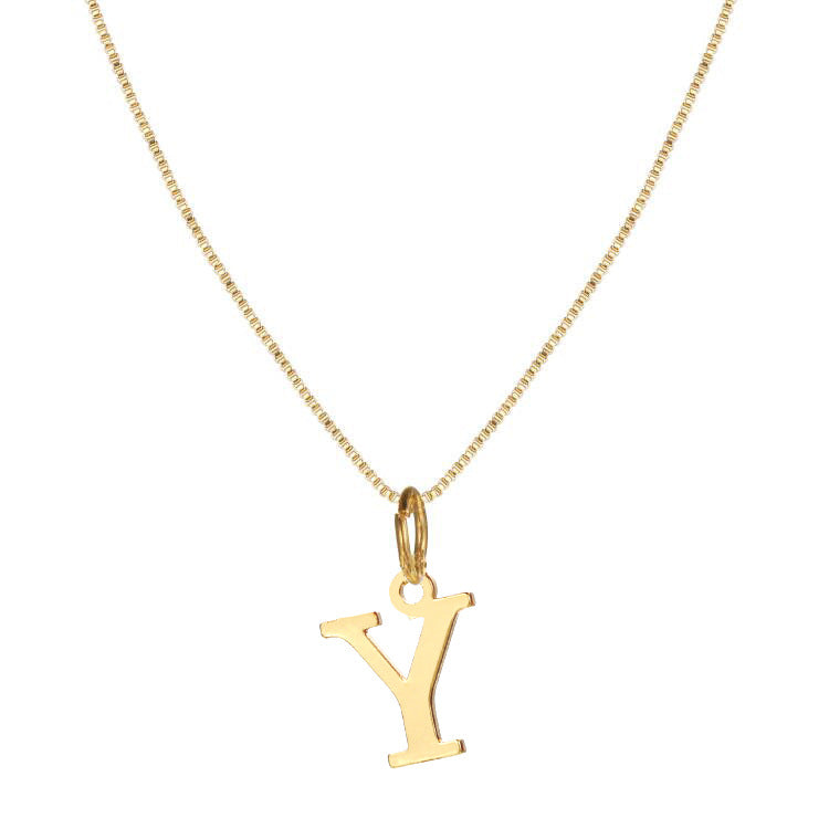 Gold Initial Necklace for Women, 14k Gold-Plated Minimal Serif Design, Adjustable Length Everyday Accessory