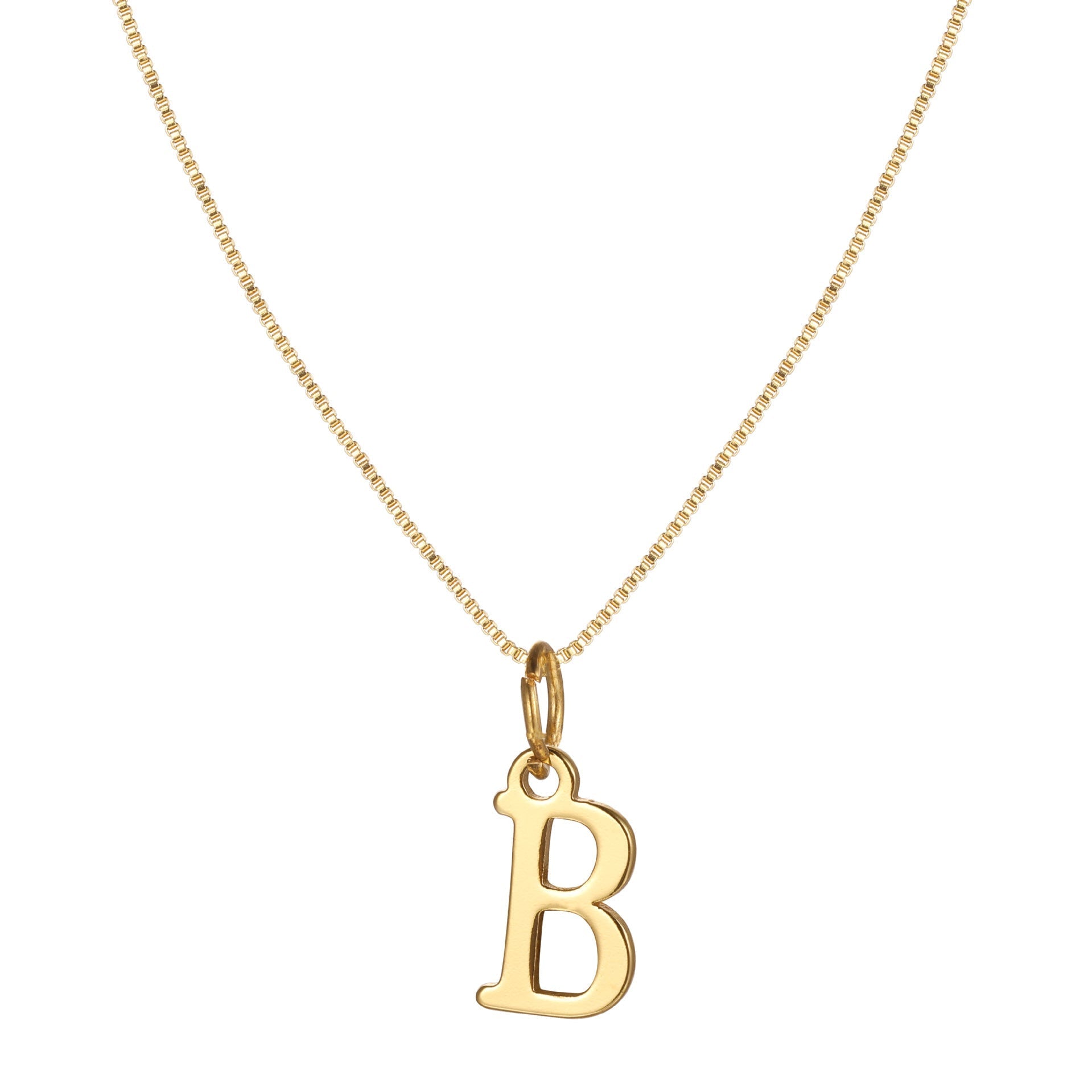 Gold Initial Necklace for Women, 14k Gold-Plated Minimal Serif Design, Adjustable Length Everyday Accessory