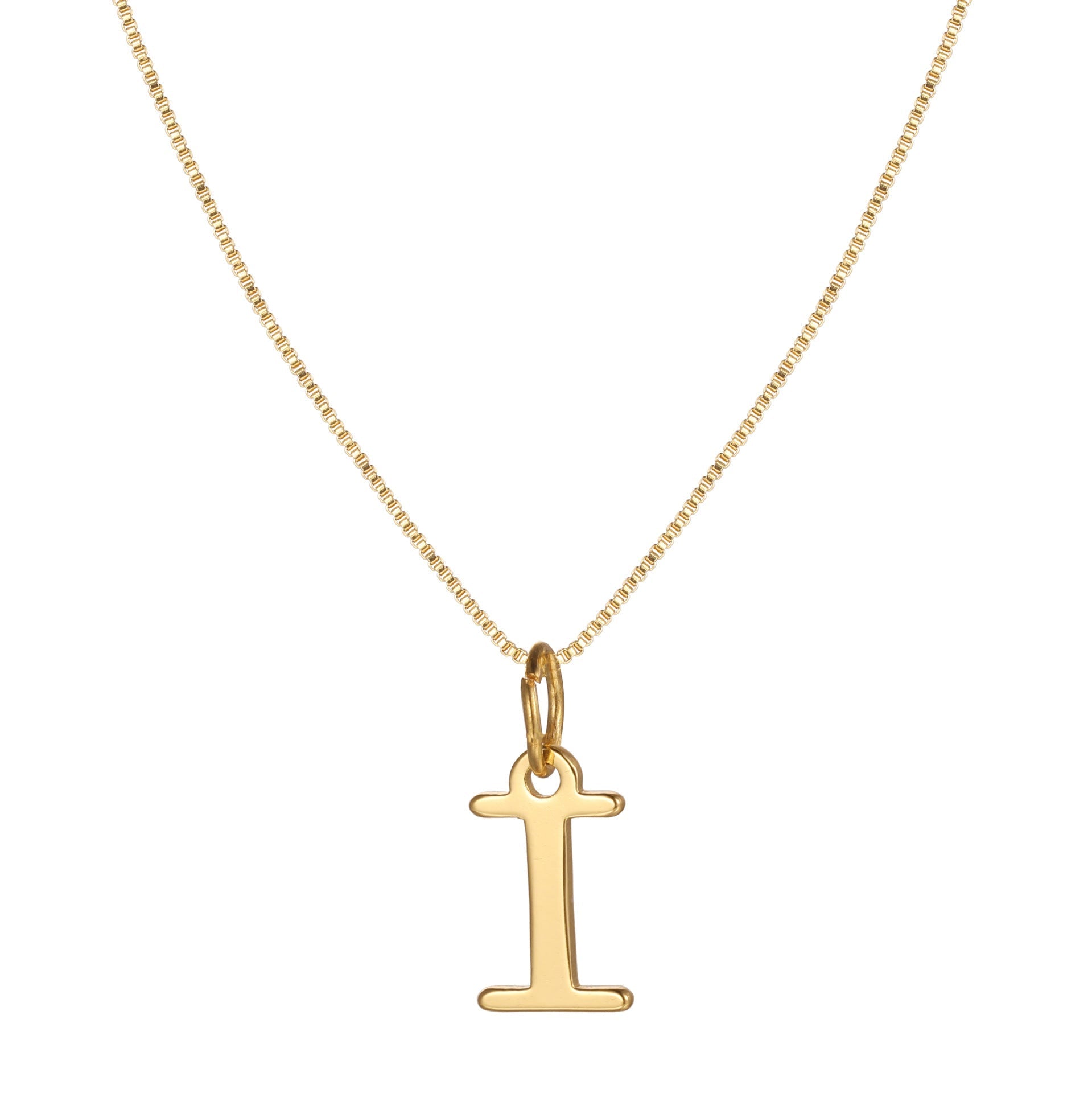 Gold Initial Necklace for Women, 14k Gold-Plated Minimal Serif Design, Adjustable Length Everyday Accessory