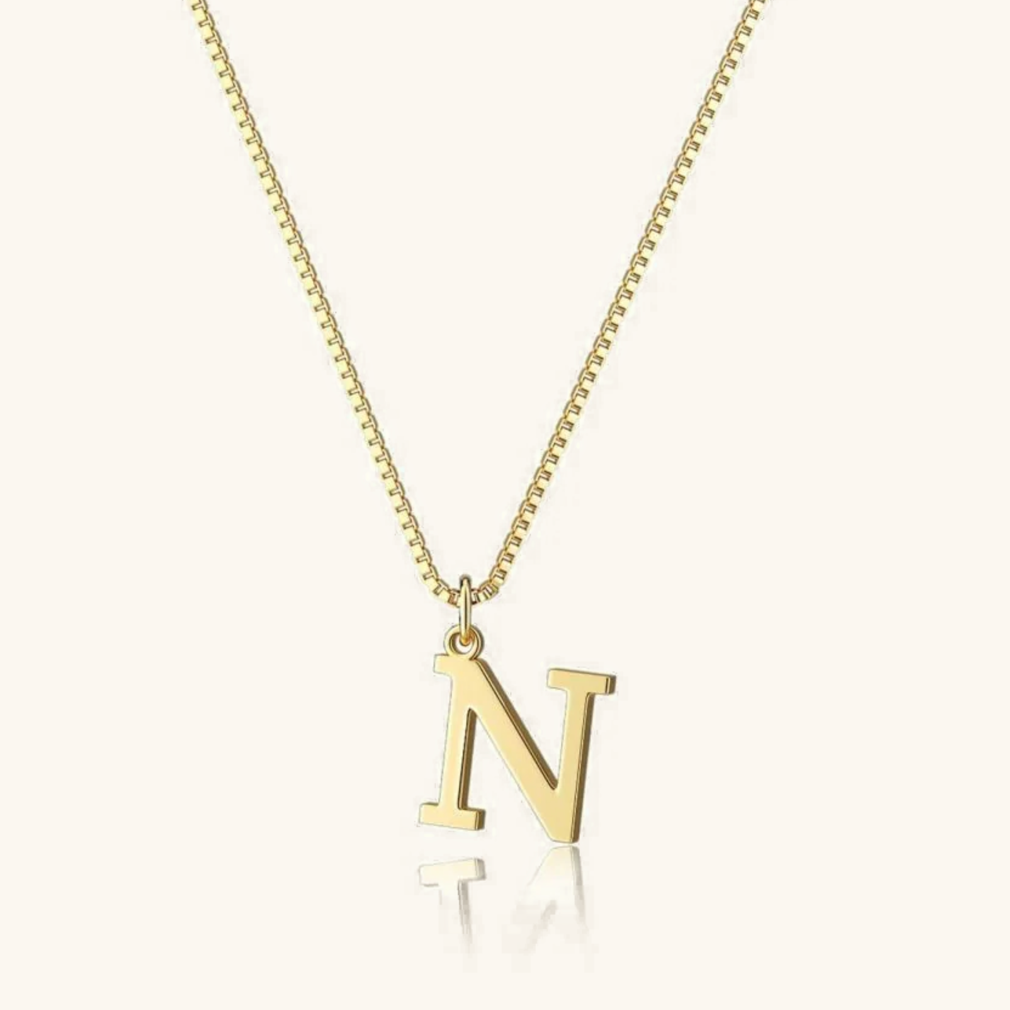 Gold Initial Necklace for Women – Hypoallergenic Stainless Steel with 14k Gold Plating, 16-Inch Chain