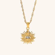 Load image into Gallery viewer, Gold Necklace with Sun Pendant - Waterproof 18k Gold-Plated Chain Jewelry for Women
