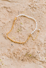 Load image into Gallery viewer, Gold Pearl Necklace with Freshwater Pearls – 18k Gold Chain, Adjustable Length 18-22 Inches, Elegant Women's Jewelry
