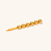 Load image into Gallery viewer, Gold Seashell Hair Clip with Coral Beads – Hypoallergenic, Waterproof, Lightweight Accessory for Women
