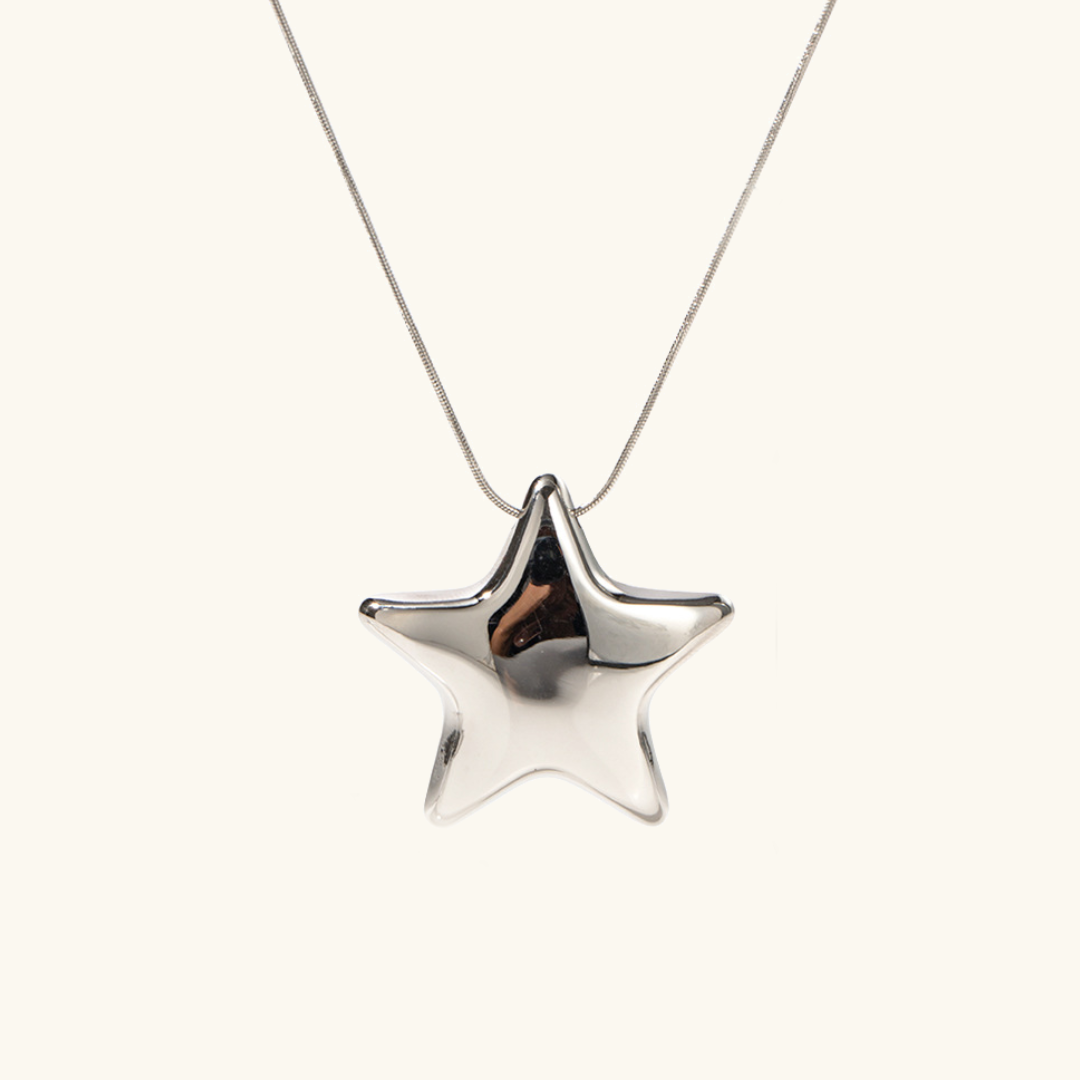 Gold Star Pendant Necklace for Women – Hypoallergenic Stainless Steel with 18K Gold Plating, Adjustable 16-Inch Chain