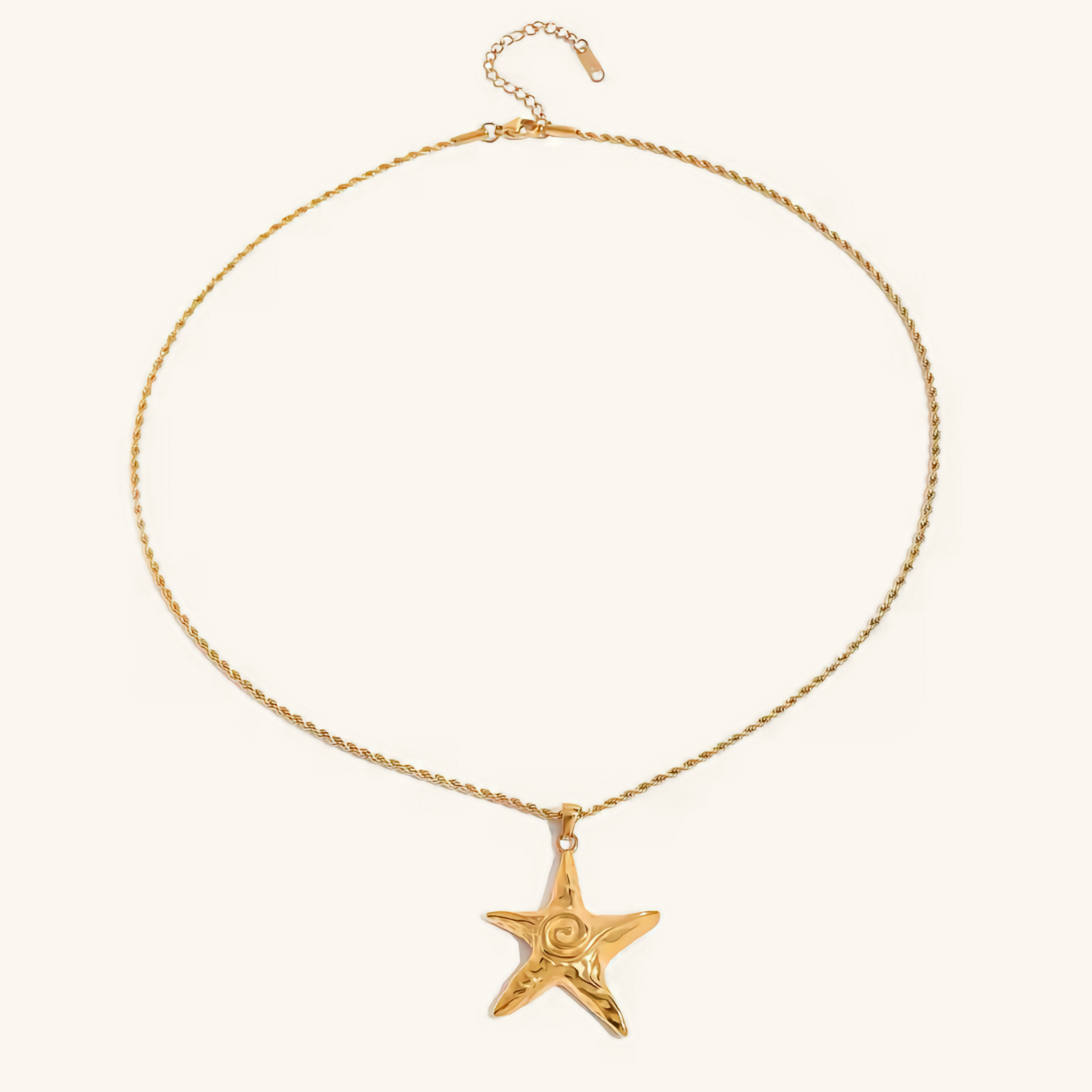 Gold Starfish Necklace for Women – Elegant 18k Gold Plated Pendant on Waterproof Chain, Hypoallergenic and Lightweight