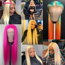 Load image into Gallery viewer, 150 Density Blonde HD Lace Front Wigs Straight Transparent With Baby Hair Brazilian Remy
