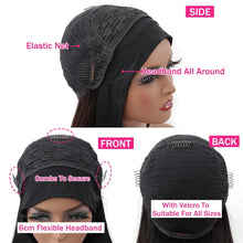 Load image into Gallery viewer, Nicelight Peruvian Hair Headband Wig Pre-Attached Scarf Machine Made Wig For Women Scarf Wig No Glue Deep Wave Human Hair Wigs
