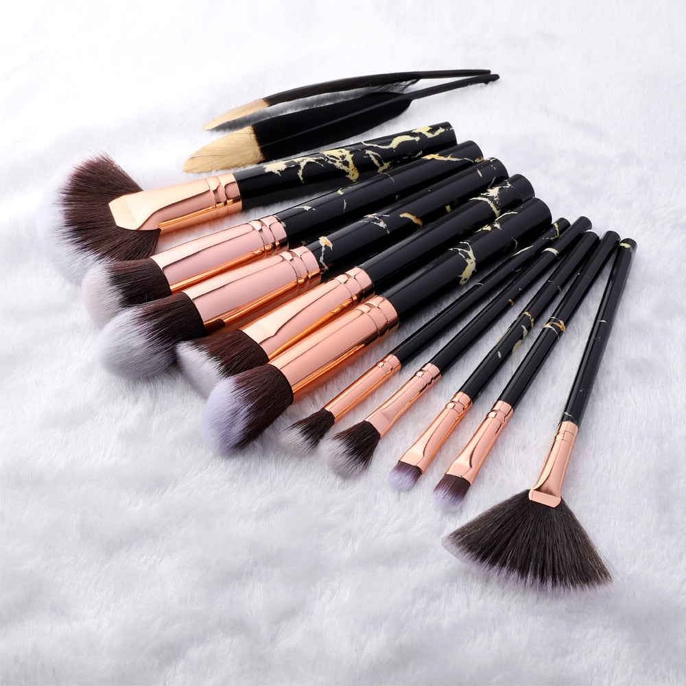 FLD 5/15Pcs Makeup Brushes Tool Set Cosmetic Powder Eye Shadow Foundation Blush Blending Beauty Make Up Brush Maquiagem