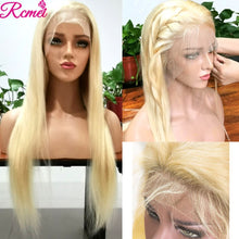 Load image into Gallery viewer, 150 Density Blonde HD Lace Front Wigs Straight Transparent With Baby Hair Brazilian Remy
