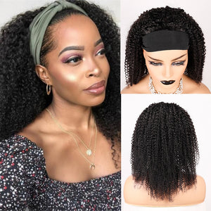 Headband Wig Human Hair Water Wave Glueless Brazilian Remy Wate Curly Headband Half Wigs For Black Women 150% 30 to 36 Inch