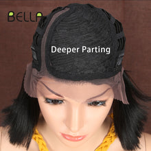 Load image into Gallery viewer, Bella  Synthetic Short Wig Bob Lace Wig10 Inch Omber Blonde 613 Brown Red Bob Straight Hair Side Part Wigs For Woman Cosplay
