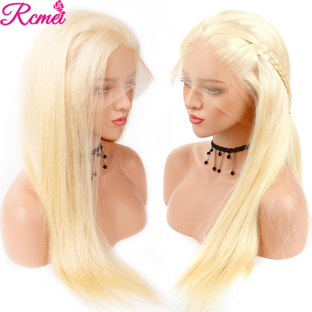 150 Density Blonde HD Lace Front Wigs Straight Transparent With Baby Hair Brazilian Remy