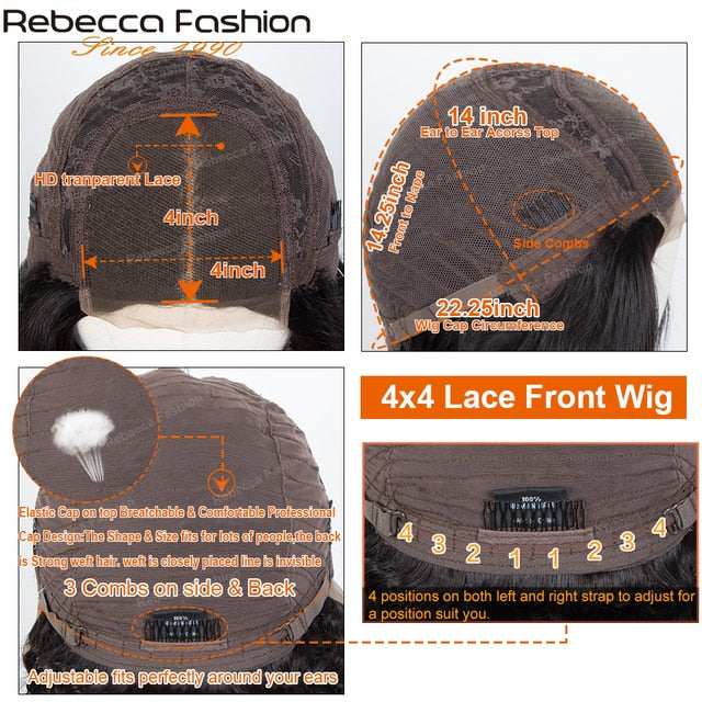 Rebecca 13x4 HD Lace Frontal Straight Hair Clearance Wig Transparen Lace Front Human Hair Wig Women&#39;s Natural Wig With BabyHair