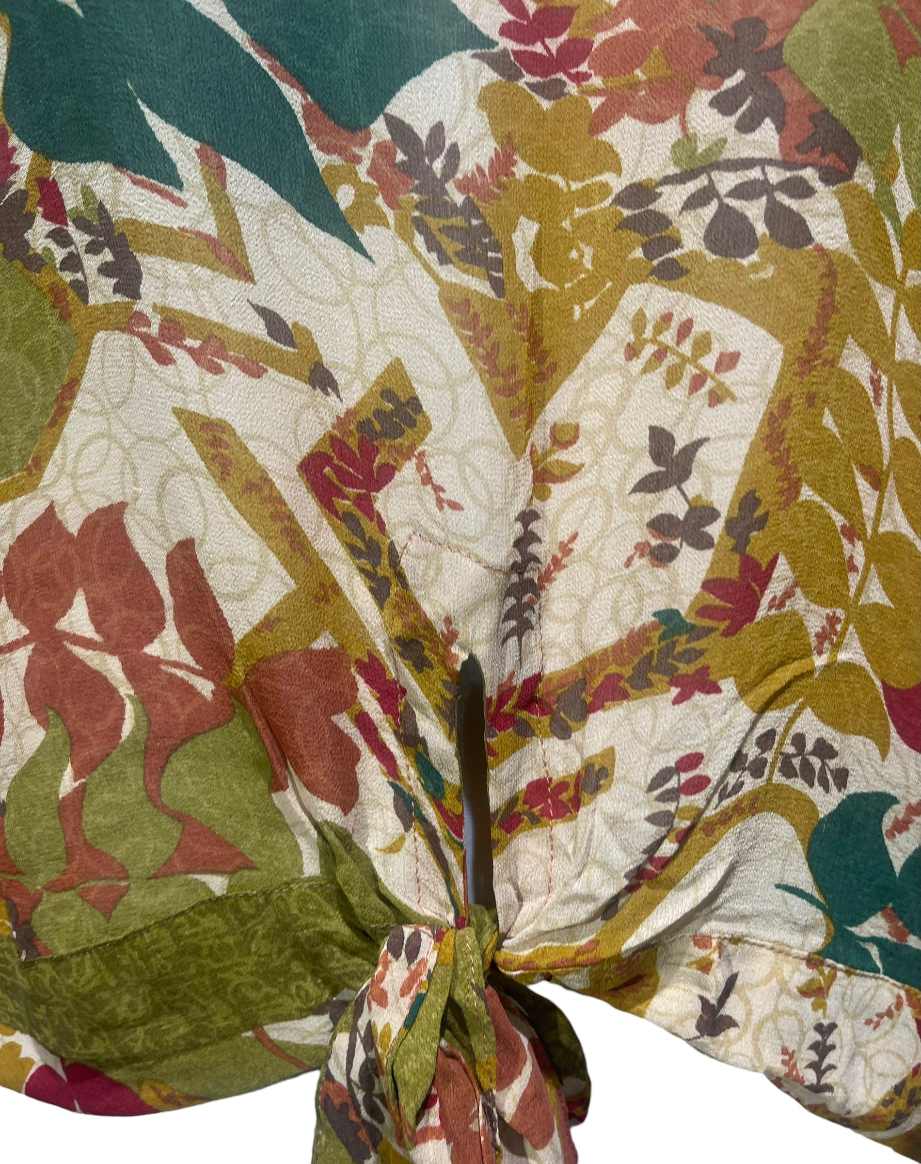 FINAL SALE PRG3094 Sheer Avatar Pure Silk Front Tie Top