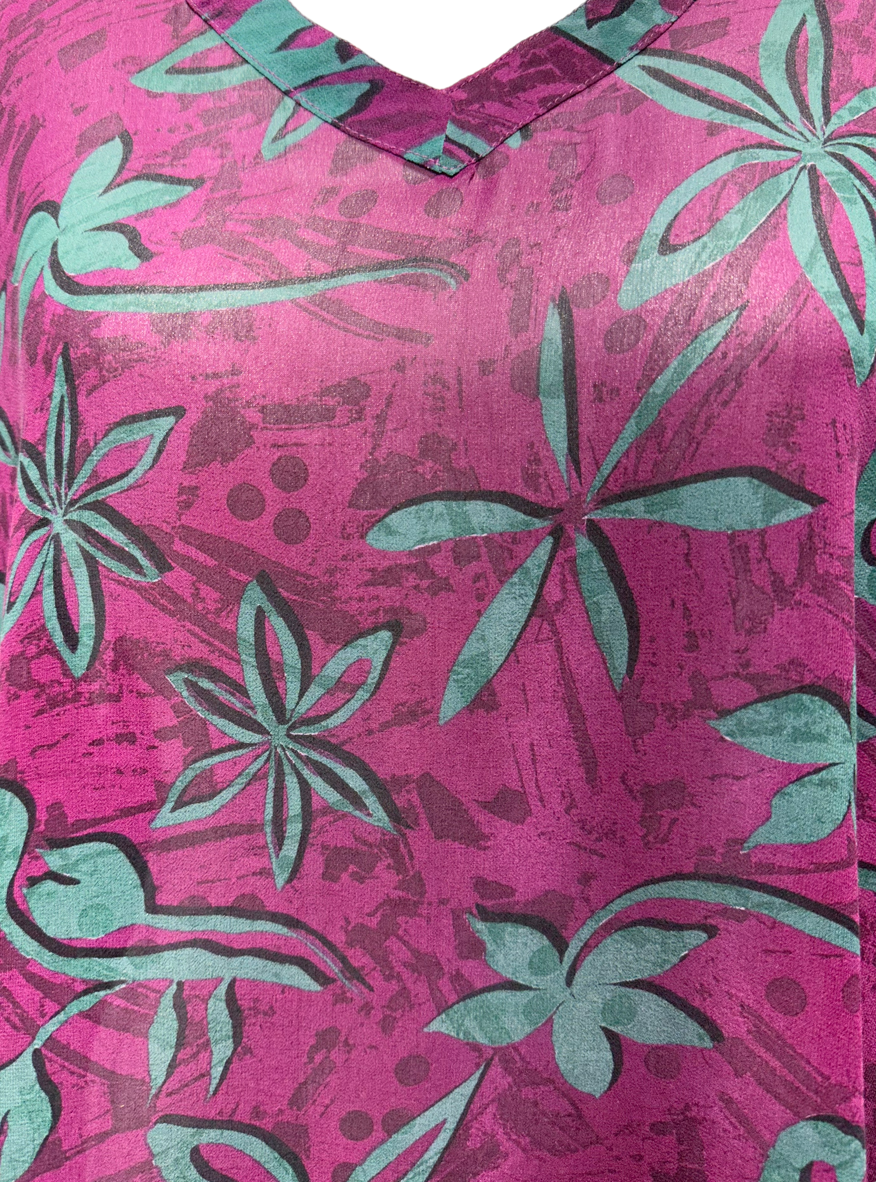 FINAL SALE Blanch Ackers Sheer Avatar Pure Silk Long Tunic with Side Ties