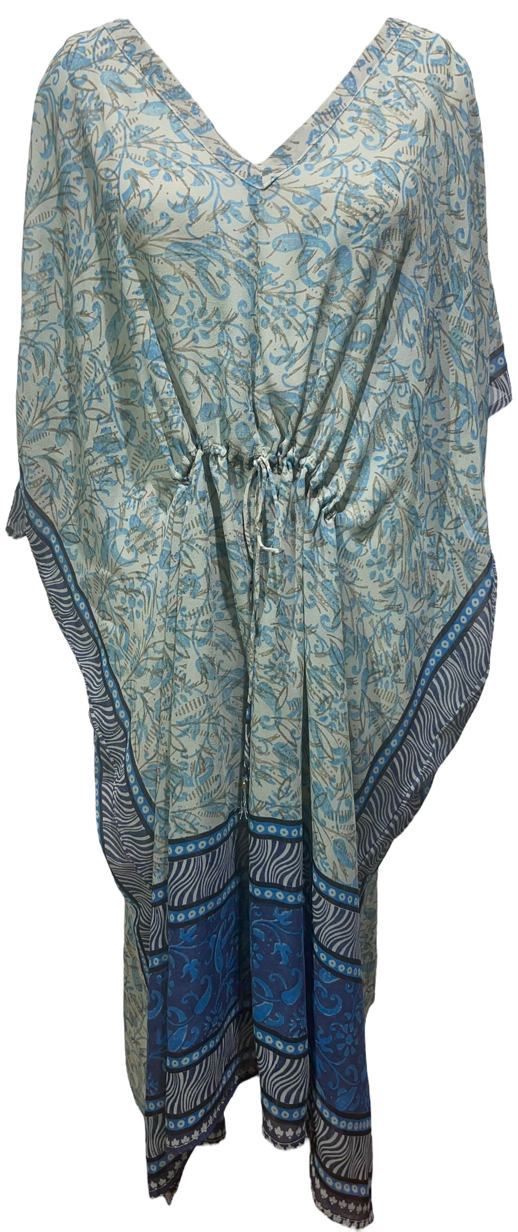 FINAL SALE PRG3953 Sheer Avatar Pure Silk Maxi Kaftan