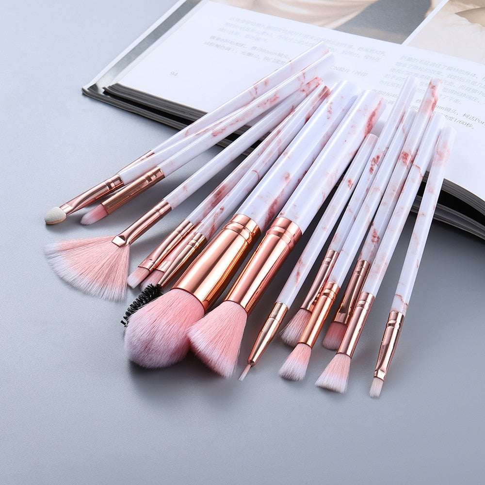 FLD 5/15Pcs Makeup Brushes Tool Set Cosmetic Powder Eye Shadow Foundation Blush Blending Beauty Make Up Brush Maquiagem