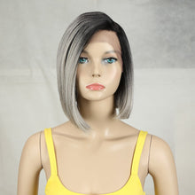 Load image into Gallery viewer, Bella  Synthetic Short Wig Bob Lace Wig10 Inch Omber Blonde 613 Brown Red Bob Straight Hair Side Part Wigs For Woman Cosplay
