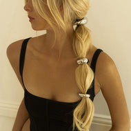 Hammered Arch Pony Cuff - Hypoallergenic 18k Gold Hair Accessory for Elegant Hairstyles