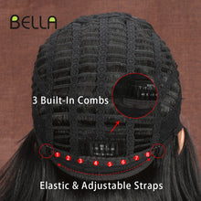 Load image into Gallery viewer, Bella  Synthetic Short Wig Bob Lace Wig10 Inch Omber Blonde 613 Brown Red Bob Straight Hair Side Part Wigs For Woman Cosplay
