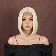 Load image into Gallery viewer, Bella Bob Wig Synthetic Lace Wig Short Blonde Bob Pink 613 Red Lemon Lace Short Hair 10-13 Inch Wigs For Women Lolita Cosplay
