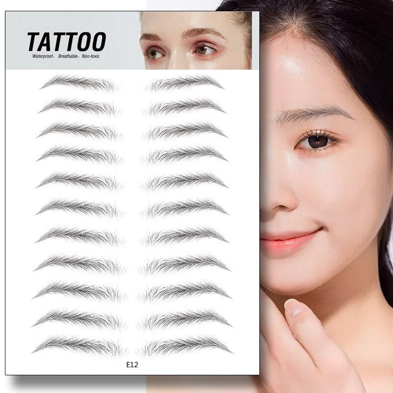 Magic 4D Hair-like Eyebrow Tattoo Sticker False Eyebrows 7 Day Long Lasting Super Waterproof Makeup Eye Brow Stickers Cosmetics