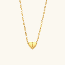 Load image into Gallery viewer, Heart Initial Necklace in Waterproof 18k Gold – Personalized Jewelry for Women, Hypoallergenic and Lightweight, 17 Inches
