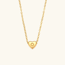 Load image into Gallery viewer, Heart Initial Necklace in Waterproof 18k Gold – Personalized Jewelry for Women, Hypoallergenic and Lightweight, 17 Inches
