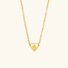 Load image into Gallery viewer, Heart Initial Necklace in Waterproof 18k Gold – Personalized Jewelry for Women, Hypoallergenic and Lightweight, 17 Inches
