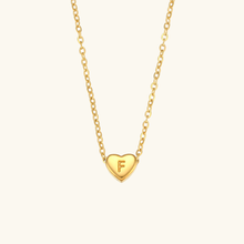 Load image into Gallery viewer, Heart Initial Necklace in Waterproof 18k Gold – Personalized Jewelry for Women, Hypoallergenic and Lightweight, 17 Inches
