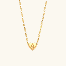 Load image into Gallery viewer, Heart Initial Necklace in Waterproof 18k Gold – Personalized Jewelry for Women, Hypoallergenic and Lightweight, 17 Inches
