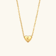 Load image into Gallery viewer, Heart Initial Necklace in Waterproof 18k Gold – Personalized Jewelry for Women, Hypoallergenic and Lightweight, 17 Inches
