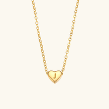 Load image into Gallery viewer, Heart Initial Necklace in Waterproof 18k Gold – Personalized Jewelry for Women, Hypoallergenic and Lightweight, 17 Inches

