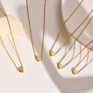 Heart Initial Necklace in Waterproof 18k Gold – Personalized Jewelry for Women, Hypoallergenic and Lightweight, 17 Inches