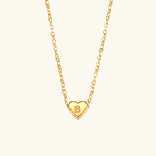 Load image into Gallery viewer, Heart Initial Necklace in Waterproof 18k Gold – Personalized Jewelry for Women, Hypoallergenic and Lightweight, 17 Inches
