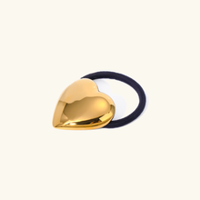 Load image into Gallery viewer, Heart Pony Cuff - Hypoallergenic 18k Gold-Plated Hair Tie with Waterproof Design
