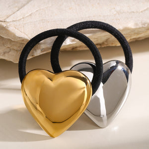 Heart Pony Cuff - Hypoallergenic 18k Gold-Plated Hair Tie with Waterproof Design