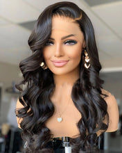 Load image into Gallery viewer, 26Inch Long Water Wave Synthetic Lace Front Wigs With Baby Hair Heat Resistant Fiber Hair Daily Wear Wigs 180%Density
